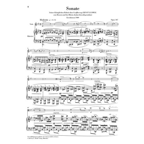 Reger, Max - Clarinet Sonata op. 107 