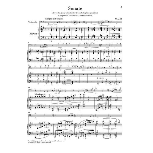 Brahms, Johannes - Sonata for Piano and Violoncello op. 38 