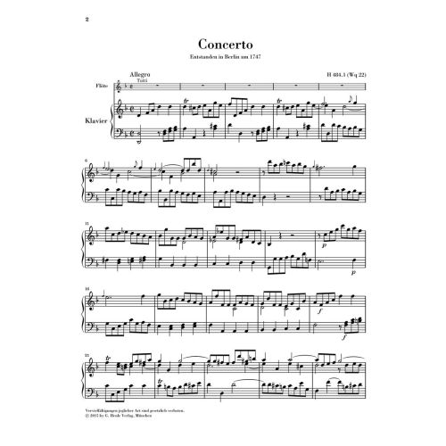 Bach, Carl Philipp Emanuel - Flute Concerto H.484.1 