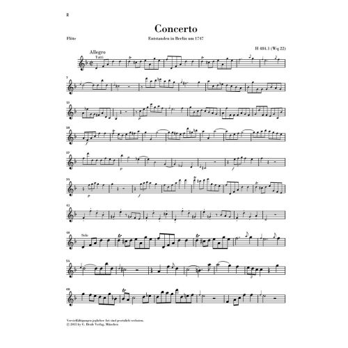Bach, Carl Philipp Emanuel - Flute Concerto H.484.1 