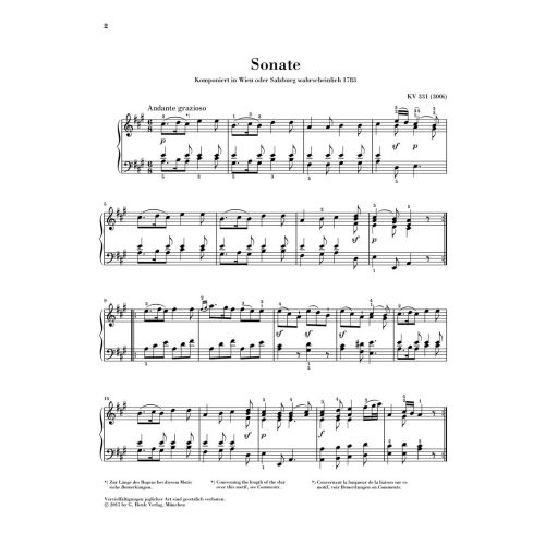 Mozart, Wolfgang Amadeus - Piano sonata in A major K. 331 (300i) 