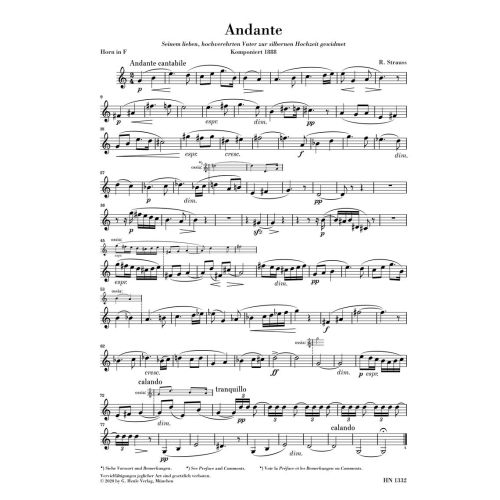Strauss, Richard - Andante C-dur für Horn und Klavier 