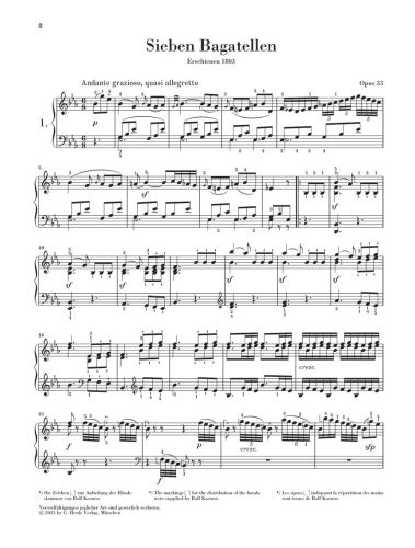 Beethoven, Ludwig van - Sieben Bagatellen op. 33 op. 33 