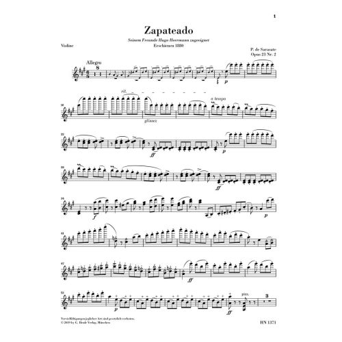 Sarasate y Navascuez, Martín Melitón Pablo de - Zapateado 