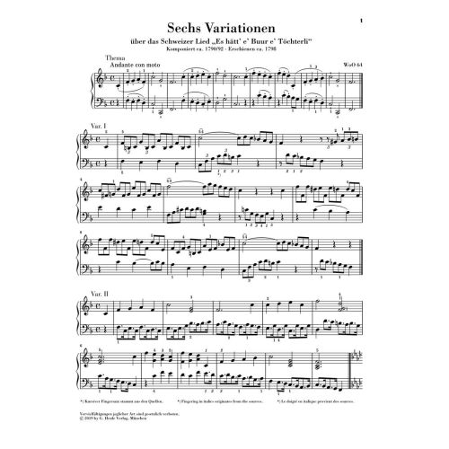 Beethoven, Ludwig van - 3 Variation Works WoO 70, 64, 77 