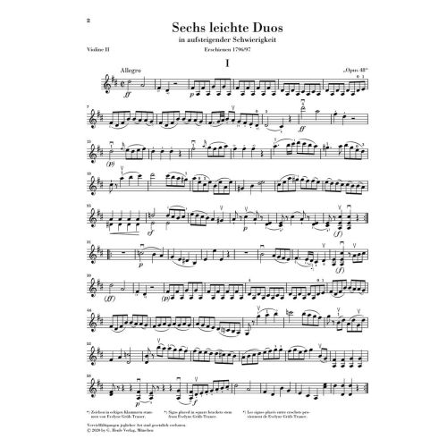 Pleyel, Ignaz Joseph - Six easy Duets op. 48 op. 48 