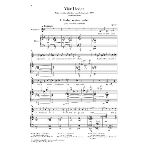 Strauss, Richard - Four Songs op. 27 op. 27 