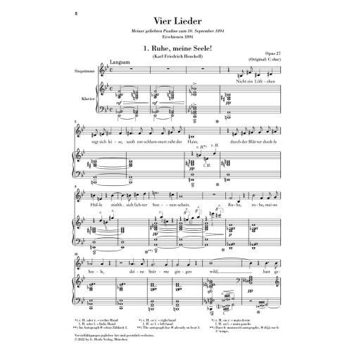 Strauss, Richard - Four Songs op. 27 op. 27 