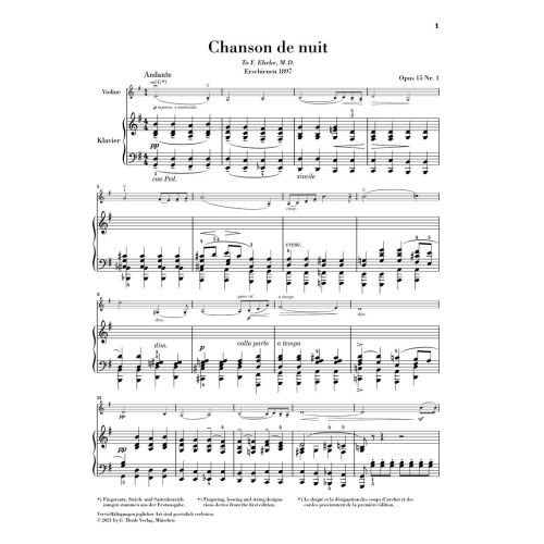 Elgar, Edward - Chanson de nuit, Chanson de matin op. 15 op. 15 
