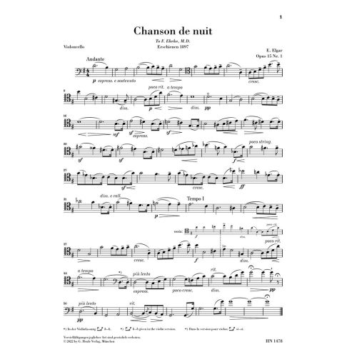 Elgar, Edward - Chanson de nuit, Chanson de matin op. 15 