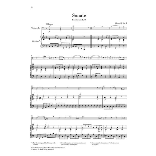 Bréval, Jean Baptiste - Sonata C major op. 40 no. 1 op. 40/1 