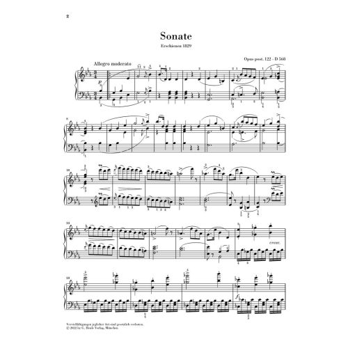 Schubert, Franz - Klaviersonate in Es-dur op. Post. 122 D 568 op. Post. 122 D 568 