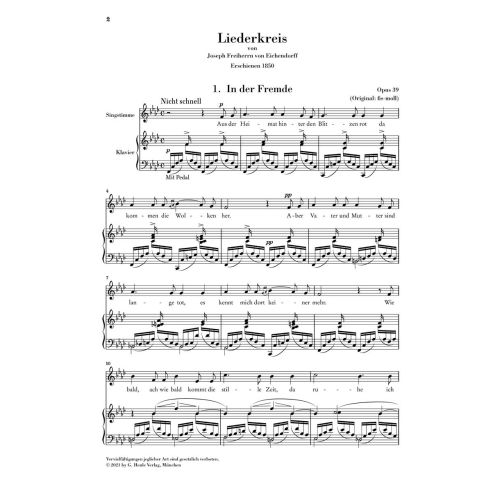 Schumann, Robert - Liederkreis op. 39 nach Eichendorff op. 39 