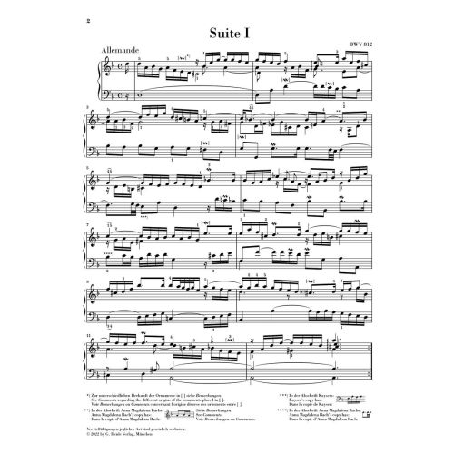 Bach, J.S - French Suite I BWV 812 