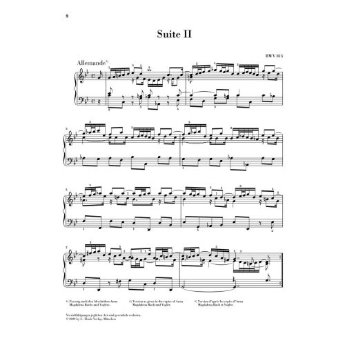Bach, J.S - French Suite II BWV 813 