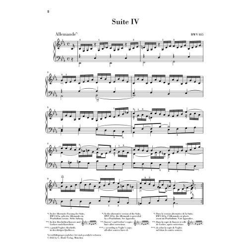 Bach, J.S - French Suite IV BWV 815 
