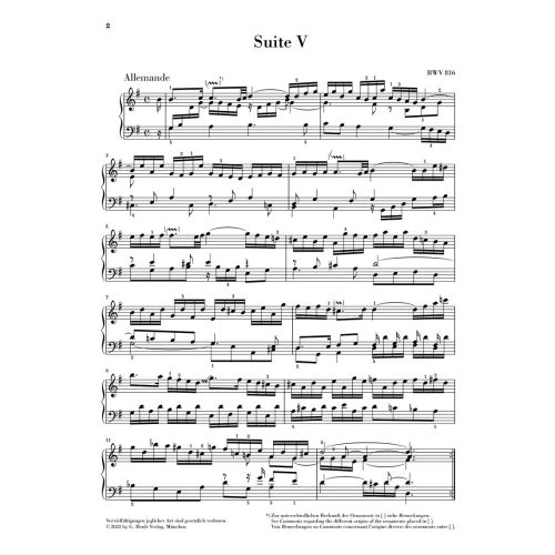 Bach, J.S - French Suite V BWV 816 