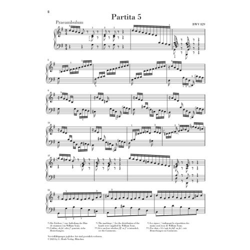 Bach, J.S - Partita 5 in G major BWV 829 