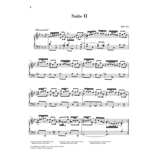 Bach, J.S - French Suite II BWV 813 