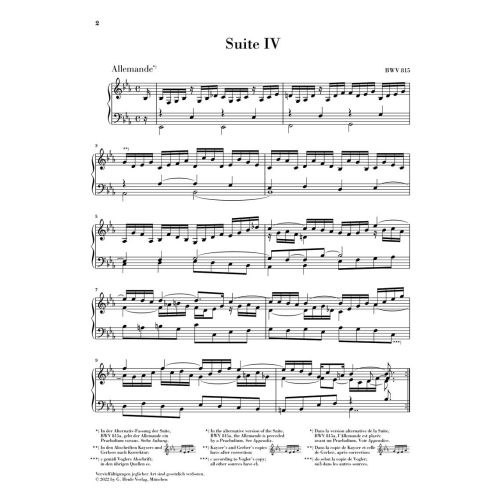Bach, J.S - French Suite IV BWV 815 