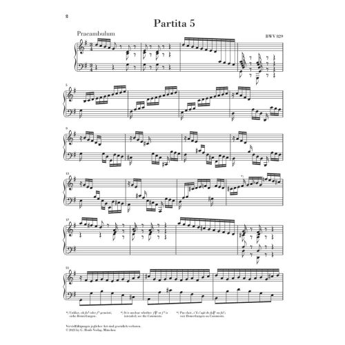 Bach, J.S - Partita 5 in G major BWV 829 