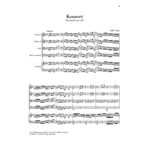 Bach, J.S - Harpsichord Concerto no. 1 d minor BWV 1052 