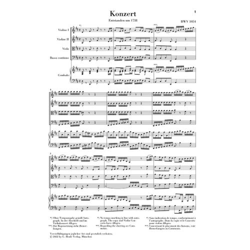 Bach, J.S - Harpsichord Concerto no. 3 BWV 1054 