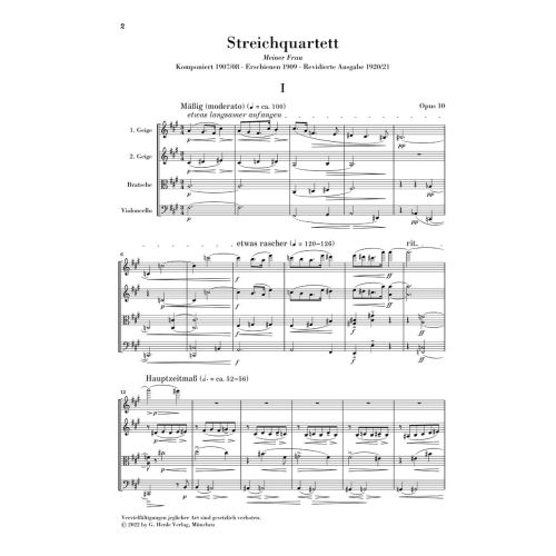 Schoenberg, Arnold - Streichquartett Nr. 2 op. 10 op. 10 