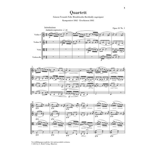 Schumann, Robert - String Quartets op. 41 