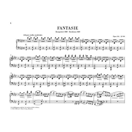 Schubert, Franz - Fantasy f minor op. 103 D 940 