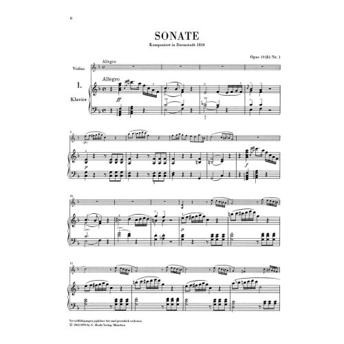 Weber, Carl Maria von - 6 Sonatas for Piano and Violin op. 10 (b) 