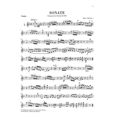 Weber, Carl Maria von - 6 Sonatas for Piano and Violin op. 10 (b) 