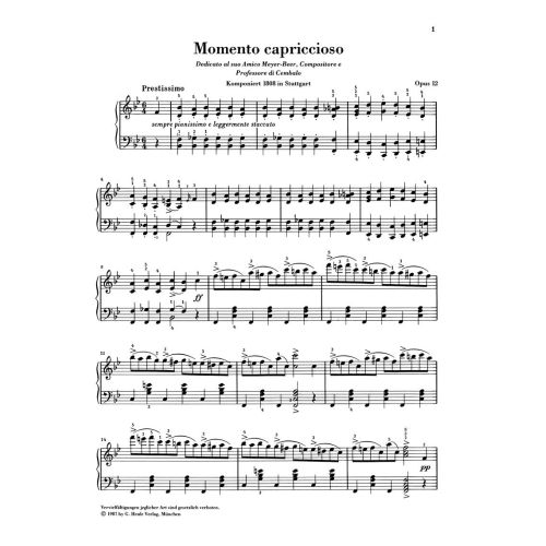 Weber, Carl Maria von - Selected Piano Works (Concert Pieces, Variations) 
