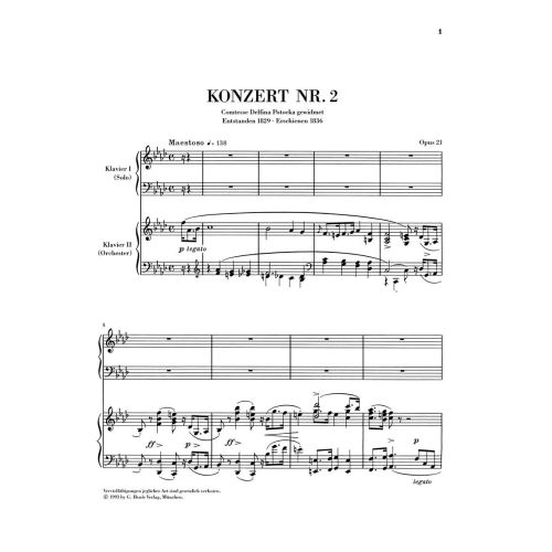Chopin, Frédéric - Concerto for Piano and Orchestra No. 2 f minor op. 21 