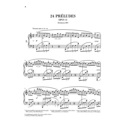 Scriabin, Alexander Nikolayevich - 24 Préludes op. 11 