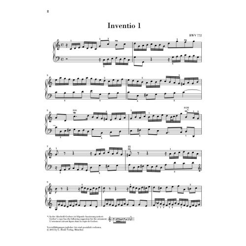 Bach, J.S - Inventions and Sinfonias BWV 772-801 