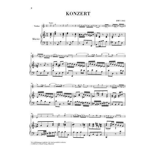 Bach, J.S - Concerto for Violin and Orchestra a minor BWV 1041 
