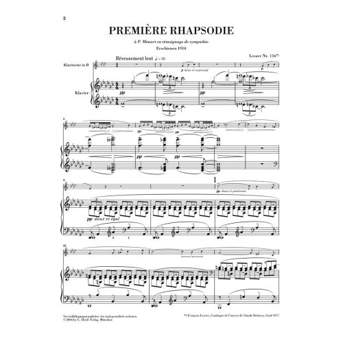 Debussy, Claude - Première Rhapsodie and Petite Pièce 