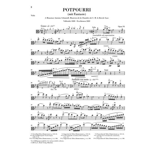 Hummel, Johann Nepomuk - Potpourri (Fantasie) op. 94 