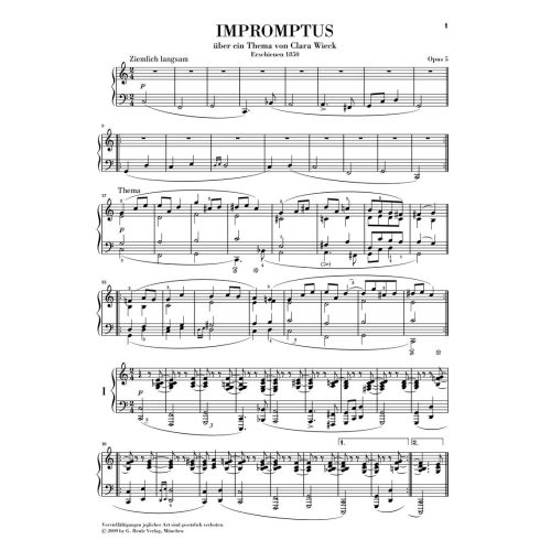 Schumann, Robert - Impromptus op. 5 