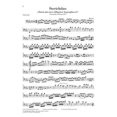 Beethoven, Ludwig van - Duet with two obligato Eyeglasses WoO 32 