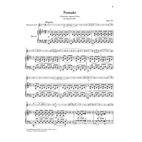 Saint-Saëns, Camille - Clarinet Sonata op. 167 