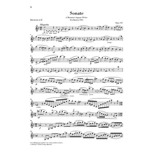 Saint-Saëns, Camille - Clarinet Sonata op. 167 