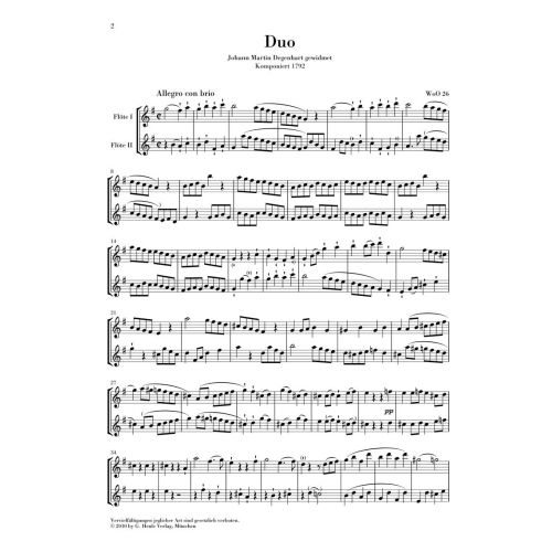 Beethoven, Ludwig van - Flute Duo WoO 26 