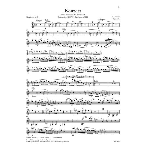 Spohr, Ludwig - Clarinet Concerto no. 1 op. 26 