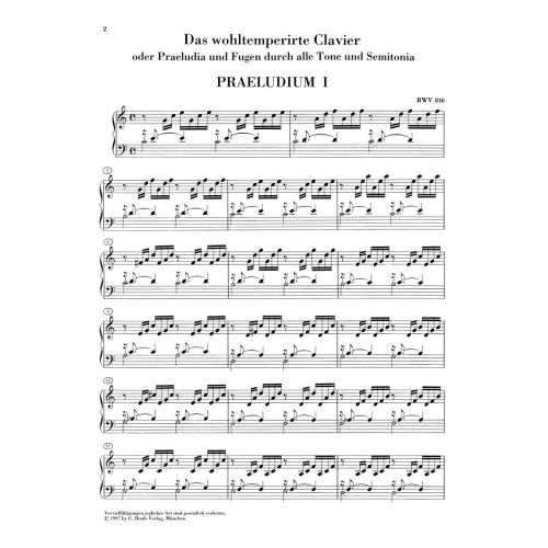 Bach, J.S - The Well-Tempered Clavier Part 1 