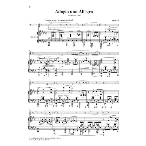 Schumann, Robert - Adagio and Allegro op. 70 