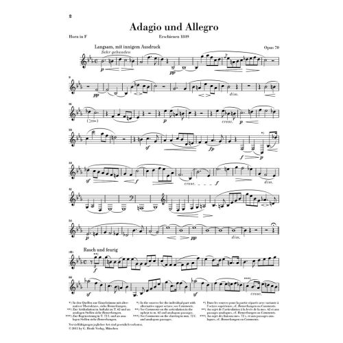 Schumann, Robert - Adagio and Allegro op. 70 