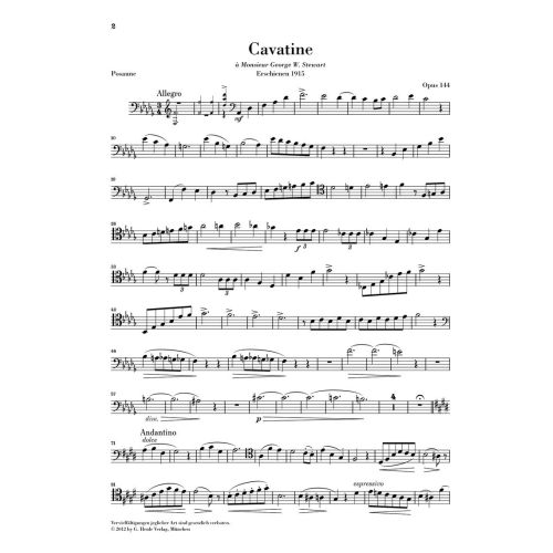 Saint-Saëns, Camille - Cavatine for Trombone and Piano op. 144 