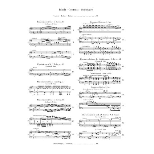 Beethoven, Ludwig van - Cadenzas and Lead-ins for Piano Concertos 